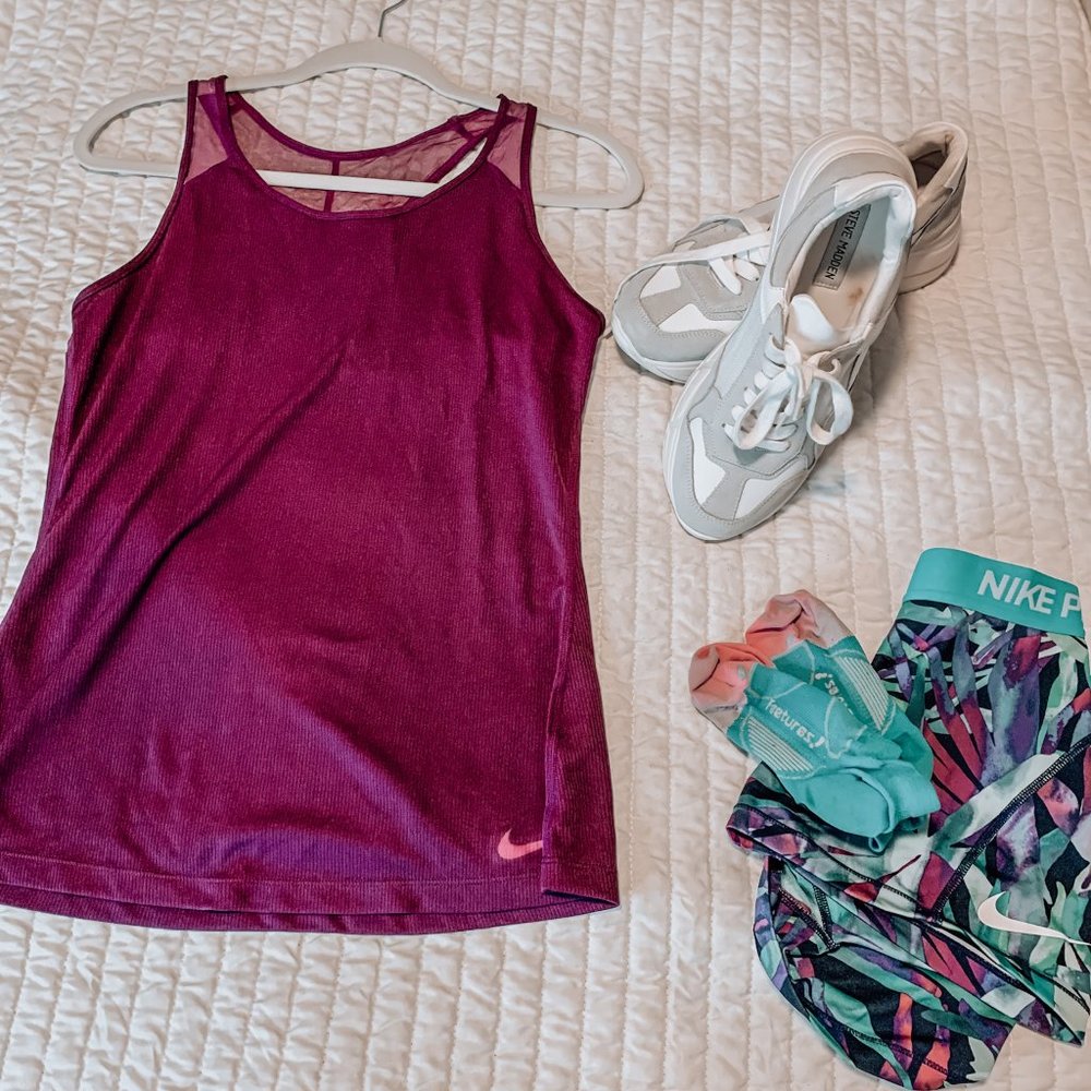 Purple Nike Singlet Top with Mesh Backing